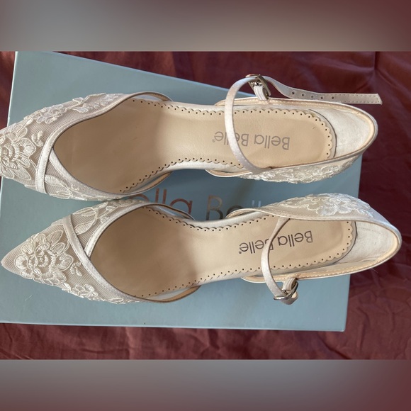 Bella Belle CANDICE IVORY
Ivory D'Orsay Lace Wedding Shoes for Bride Low Heel - Picture 8 of 10